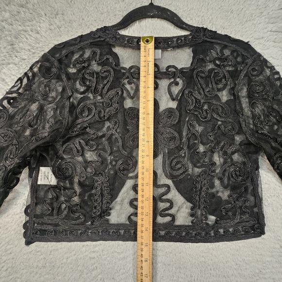 JR Nites By Carol Lin Bolero Jacket Womens S Sheer Whimsigoth Ornate Fairygoth - Picture 10 of 14